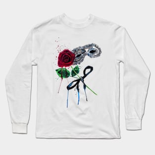 Masquerade and Rose-Phantom of the opera Long Sleeve T-Shirt